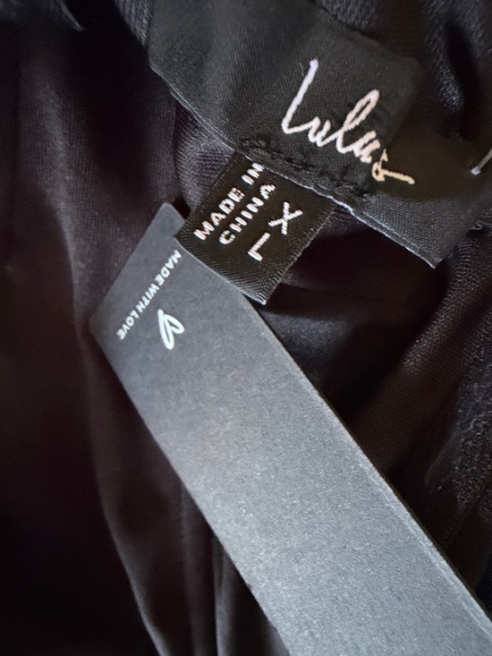 NWT Strapless Black Evening Gown with Lace Trim Neckline and Slit XL - Picture 8 of 9